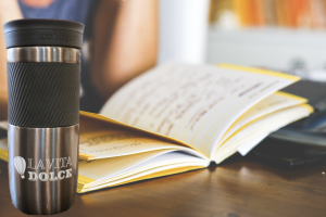 La Vita Dolce Coffee Tumbler at School