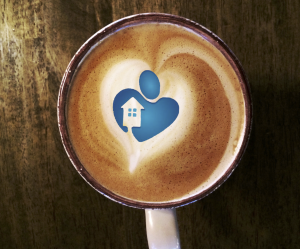 Latte with Haven House Logo