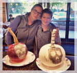 Mom and son pumpkins